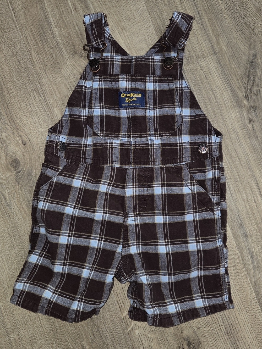 OshKosh B'gosh Brown Plaid Kids Overalls